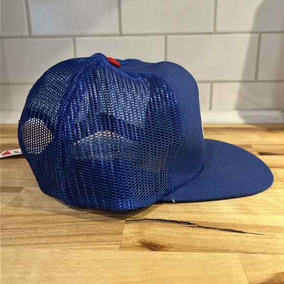 VTG Chicago Cubs Logo Snapback Trucker Hat Blue Baseball MLB Twins - Picture 5 of 9